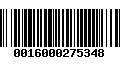 Código de Barras 0016000275348