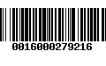 Código de Barras 0016000279216