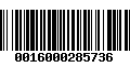 Código de Barras 0016000285736