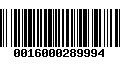 Código de Barras 0016000289994