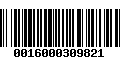 Código de Barras 0016000309821