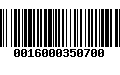 Código de Barras 0016000350700