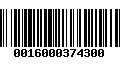 Código de Barras 0016000374300