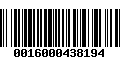 Código de Barras 0016000438194