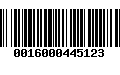 Código de Barras 0016000445123