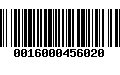 Código de Barras 0016000456020