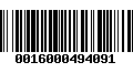 Código de Barras 0016000494091