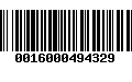 Código de Barras 0016000494329