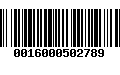 Código de Barras 0016000502789