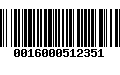 Código de Barras 0016000512351