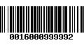 Código de Barras 0016000999992