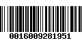 Código de Barras 0016009281951