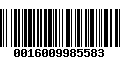 Código de Barras 0016009985583