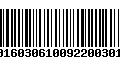 Código de Barras 00160306100922003010