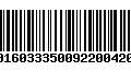 Código de Barras 00160333500922004200