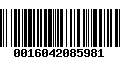 Código de Barras 0016042085981