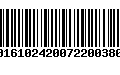 Código de Barras 00161024200722003800