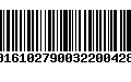 Código de Barras 00161027900322004289