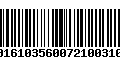 Código de Barras 00161035600721003102