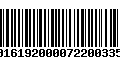 Código de Barras 00161920000722003351