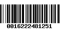 Código de Barras 0016222481251