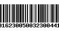 Código de Barras 00162300500323004416