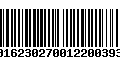 Código de Barras 00162302700122003933