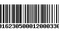 Código de Barras 00162305000120003308