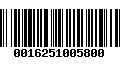 Código de Barras 0016251005800