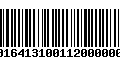 Código de Barras 00164131001120000008