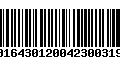 Código de Barras 00164301200423003199