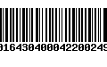 Código de Barras 00164304000422002493