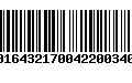 Código de Barras 00164321700422003403