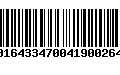 Código de Barras 00164334700419002642