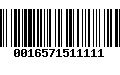 Código de Barras 0016571511111