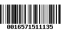 Código de Barras 0016571511135