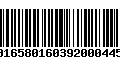 Código de Barras 00165801603920004454