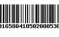 Código de Barras 00165804105020005364