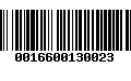 Código de Barras 0016600130023