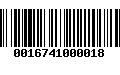 Código de Barras 0016741000018