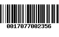 Código de Barras 0017077002356