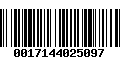 Código de Barras 0017144025097