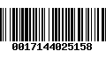 Código de Barras 0017144025158