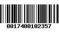 Código de Barras 0017400102357