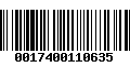 Código de Barras 0017400110635