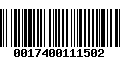 Código de Barras 0017400111502