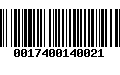 Código de Barras 0017400140021