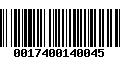 Código de Barras 0017400140045