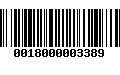 Código de Barras 0018000003389