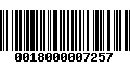 Código de Barras 0018000007257